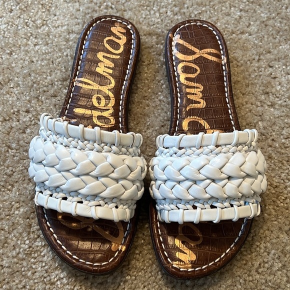 Sam Edelman Giada braided white leather slide sandal shoe size 9.5 shoe - Picture 2 of 7